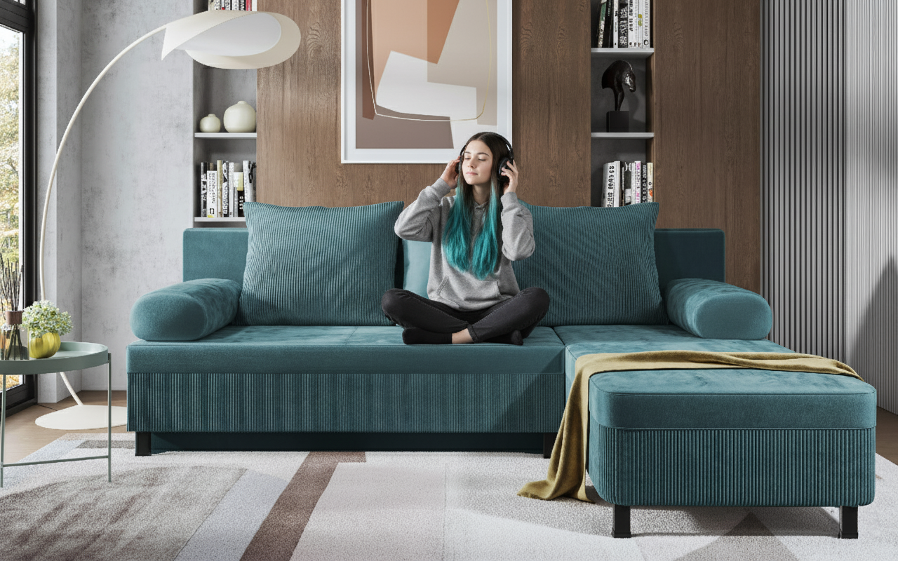 Coltar extensibil Delano, turcoaz  4